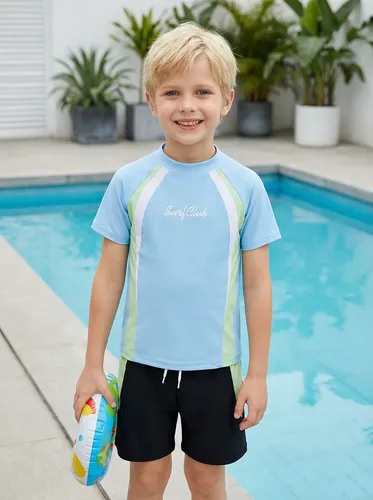 Set De Baño Niño 3 Piezas Rashguard Gorra