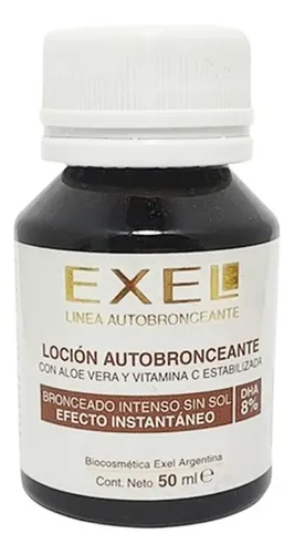 Loción Autobronceante 8% Con Color Piel Bronceado Exel X50ml