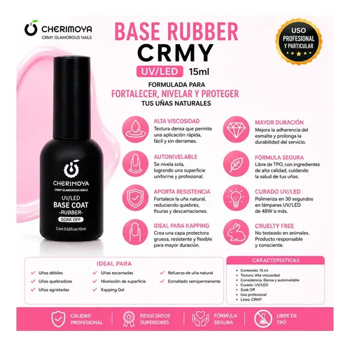 Base Coat Cherimoya Rubber Esmalte De Uñas Profesional