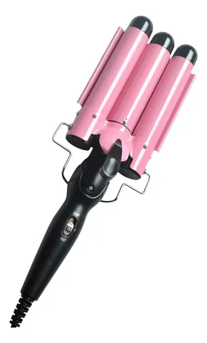 Rizador De Pelo Eléctrico De Onda Grande 3 Barril 2 Rosado