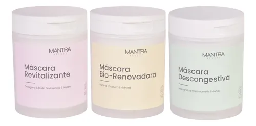 Trio Masks: Descongestiva Revitalizante Biorenovadora Mantra
