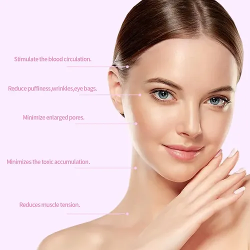 Set Rodillo Y Gua Sha Cuarzo Rosa Facial Y Corporal