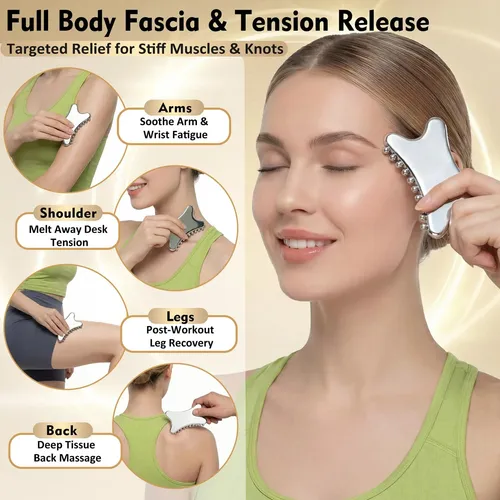Juego De Herramientas Para Raspar Músculos Y Gua Sha De Acer