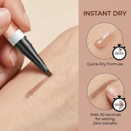 Delineador De Cejas 4 Puntas Marrón Oscuro Impermeable