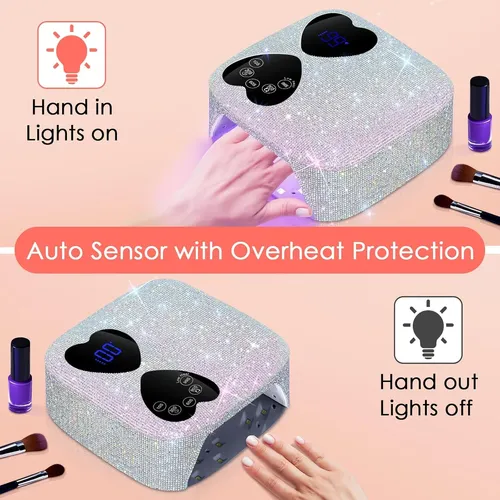 Lámpara Uv Led Recargable 80w Para Uñas Gel Profesional