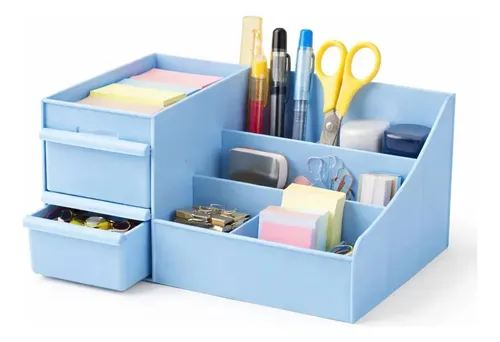 Organizador Maquillaje y Cosméticos Celeste Oh My Shop 7 Compartimientos 2 Cajones