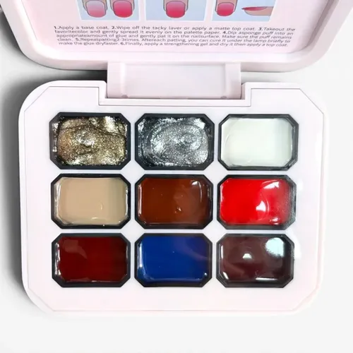 Paleta Esmalte En Gel Sólido Semipermanente Uñas 9 Colores N