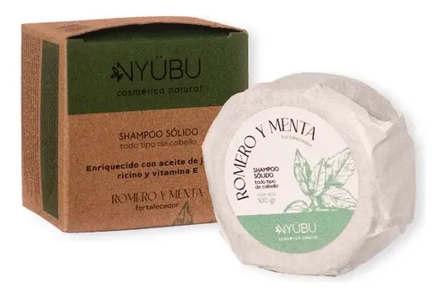 Shampoo Sólido Nyübu – Fortalecedor: Menta Y Romero – 100 Gr