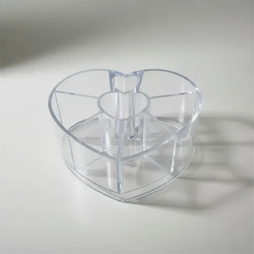 Organizador Acrílico Porta Cosméticos Forma Corazón