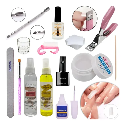 Kit Para Uñas Gelificadas Paso A Paso Gel Uv Tip Pegamento