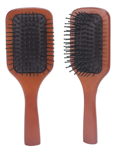 Cepillo De Pelo Tipo Paleta, Mango De Madera, Fácil De Desen Brown With Black Bristles