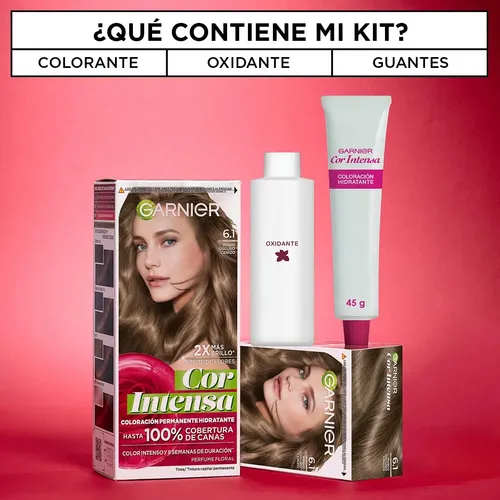 Kit Tintura Permanente Cor Intensa Tono 6.1 Garnier