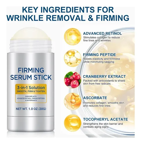 Sérum Reafirmante En Barra 3 En 1 Con Retinol, 30 G
