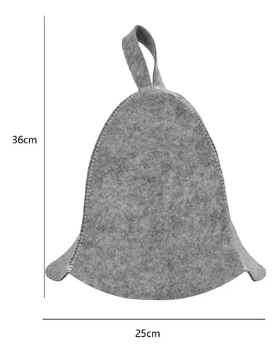 #$sombrero De Fieltro Para Sauna Gorro Para La Cabeza Gris*& Grey 25cmx36cm Figuras De Acción