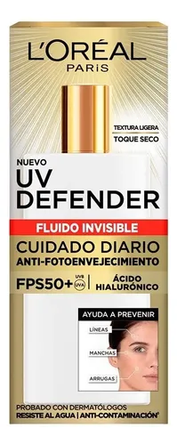 Protector Solar Loreal Paris Fps50+ Uv Defender Fluido 40gr