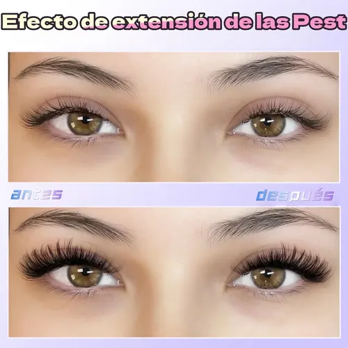 320 Piezas Pestañas Postizas Kit Extensiones 30d Y 40d Curvatura D 9-16mm Mixtas Con Herramientas Pegamento Removedor