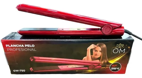 Plancha De Pelo Alisador De Cabello Profesional C/regulador Color Rojo