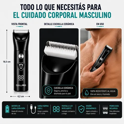 Maquina De Afeitar Corporal Hombre Razor Recargable Usb
