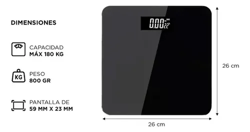 Balanza Digital Gadnic De Baño Maximo 180kg Plato De Vidrio