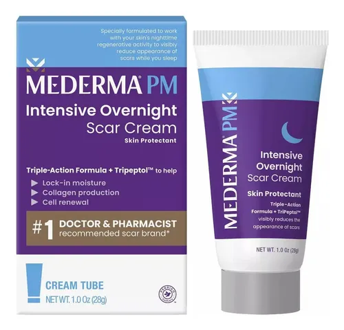 Crema Intensive Overnight Scar Cream Mederma noche para todo tipo de piel de 28mL/28g 30+ años