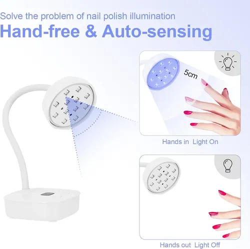 Lámpara Uv Led Recargable Con Sensor Y Temporizador