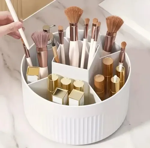 Organizador Cosméticos Maquillaje Bandeja Giratoria Tocador