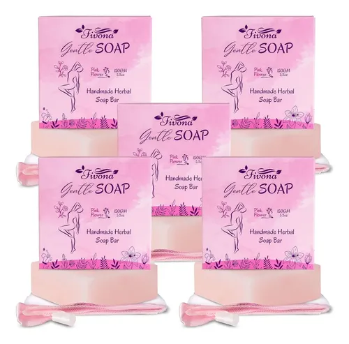 Jabón Herbal Femenino Set De 5, Fórmula Suave Y Natural
