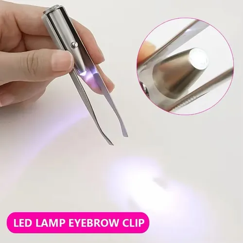 Pinzas For Depilar Ceja Con Luz Led, Pinza Ceja Luces Led