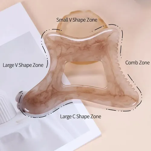 Masaje De Mano Sha Gua Para Raspar El Cuerpo Con Borde Denta Grey
