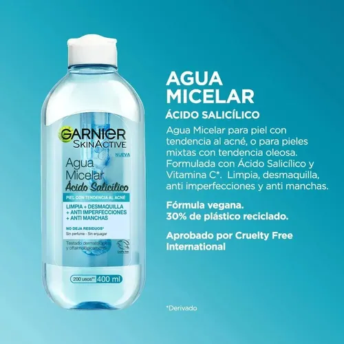 Garnier Agua Micelar Con Ácido Salicílico 400ml