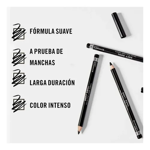 Delineador En Lápiz Rimmel Soft Kohl Kajal Jet Black