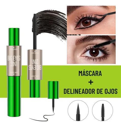 Rímel Pestañas Volumen Con Lápiz Delineador, 24h Waterproof