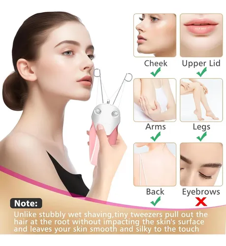 Depiladora Facial Eléctrica Waycom Recargable Usb Rosa