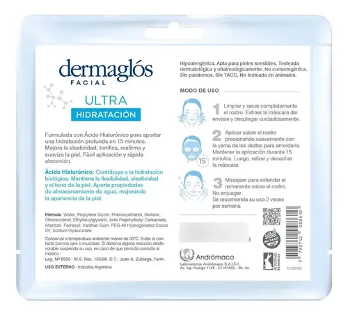 Dermaglós Ultra Hidratación Profunda Máscara De Tela Facial