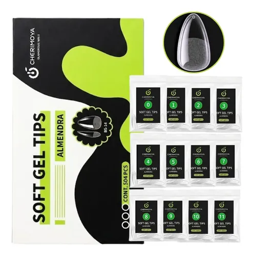 Tips Soft Gel Press On 504pcs Prelimados Cherimoya Manicuria