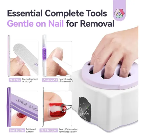 Removedor De Esmalte Saviland Con Vapor Y Tazón Eléctrico