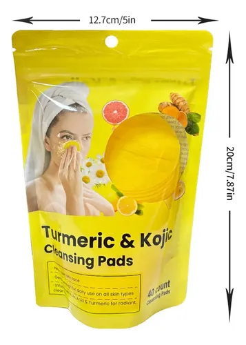 40 Unidades De Almohadillas Limpiadoras Para Rostro Y Cuerpo Amarillo