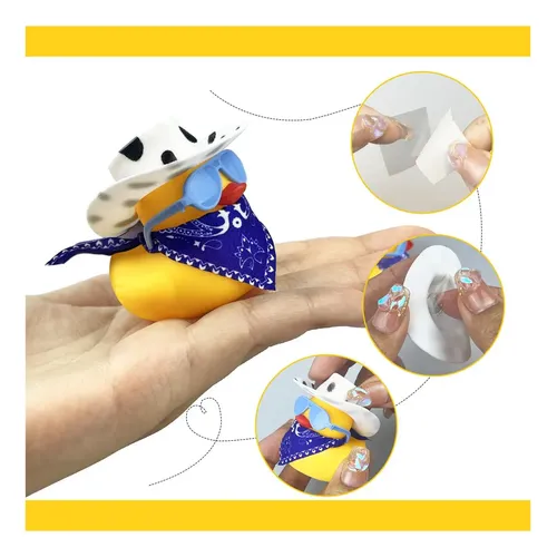 36 Sets Cowboy Ducks Con Mini Bufanda De Sombrero Y Gafas De