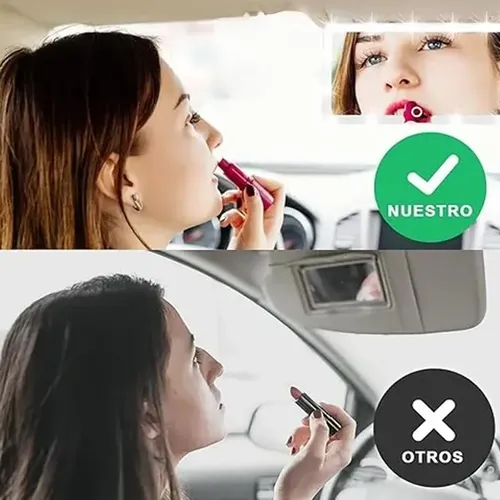 Espejo Para Visera De Auto Con 3 Modos De Luz