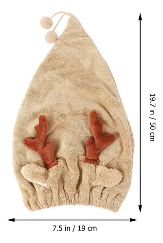 Forro Coral Antler Secado Del Cabello Gorro