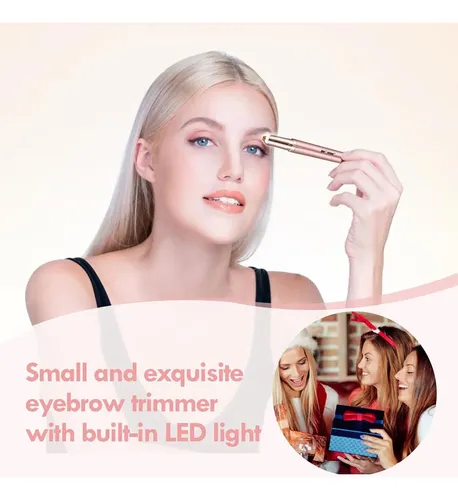 Depiladora Eléctrica Cejas Con Luz Led Y Cuchillas Repuesto