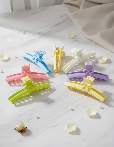 Ganchos De Pelo Multicolor Pastel 12,5cm Pack 6 Unis Broche