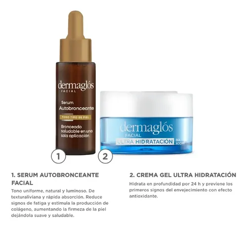 Combo Dermaglós Autobronceante Serum + Ultra Hidratación