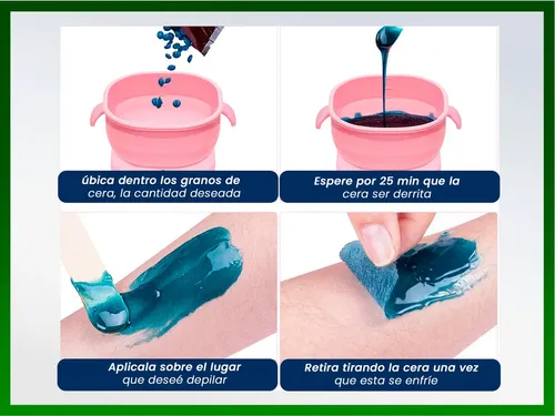 Gastromena Kit Depilación Calentador Silicona Colapsable 100 Tiras