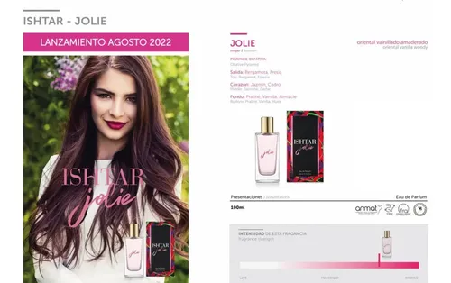 Perfume Ishtar Jolie Mujer Eau de Parfum Floral 100ml Spray