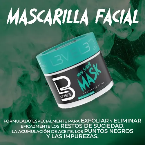 Mascarilla Facial L3 Level 3 Exfoliante De Barro 500ml