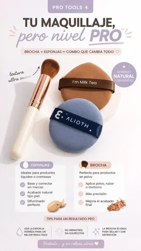 Kit De Bocha+ Esponjas De Maquillaje Mely