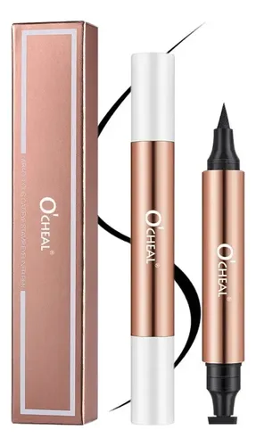 Delineador Marcador Ocheal Dual Ojo De Gato, Negro Mate De Larga Duración