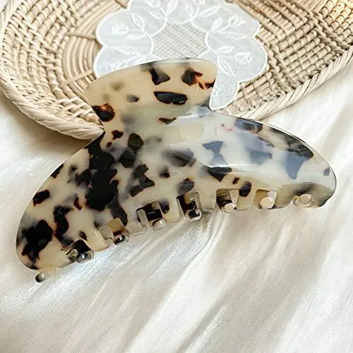 Pinzas De Pelo Grandes De 10cm Con Diseño De Piel De Tortuga 2pcs