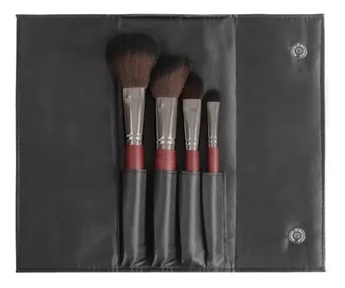 Set de 4 brochas Coastal Scents sintéticas mango de madera con estuche BR-SET-023